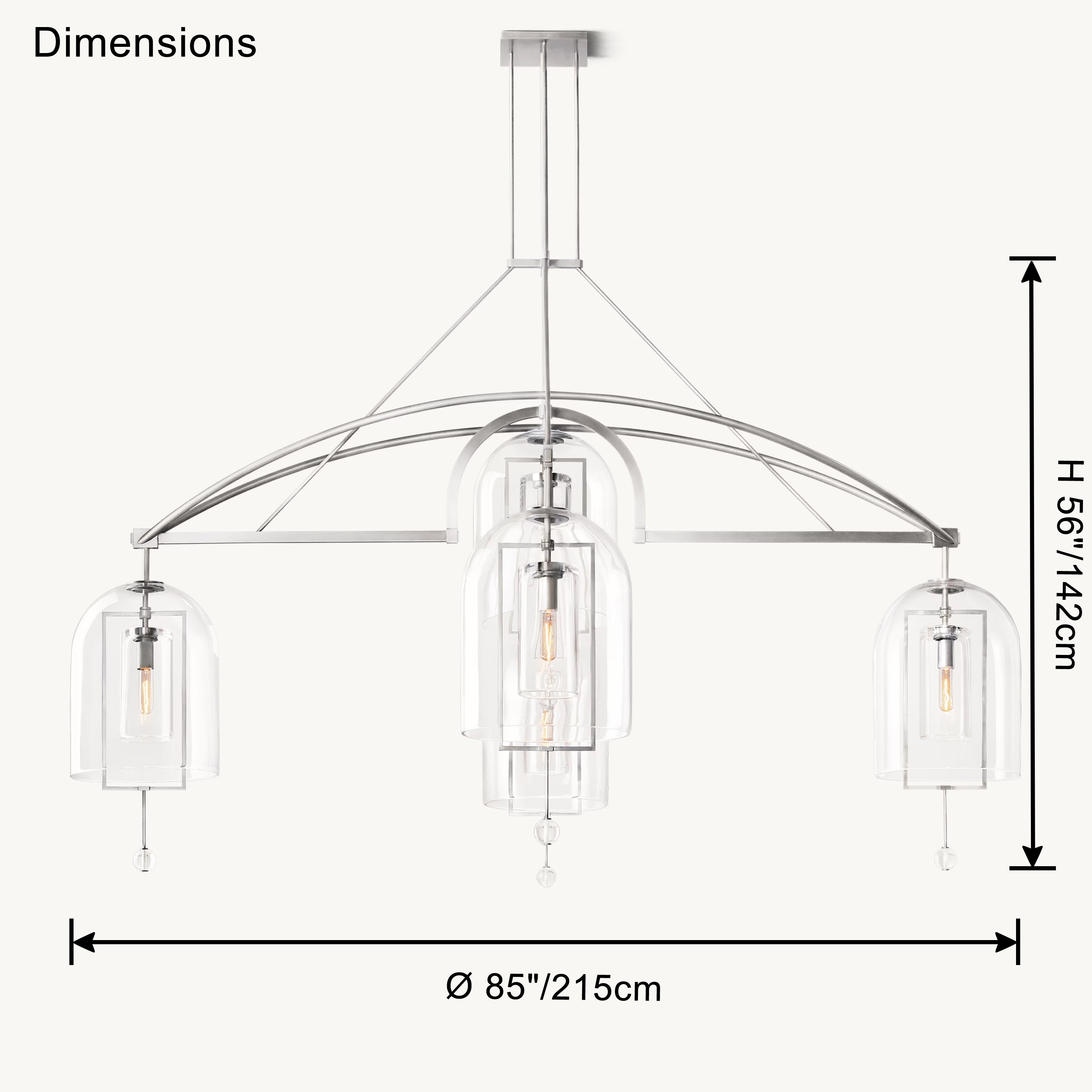 WOMO Bell Glass Chandelier-WM2813