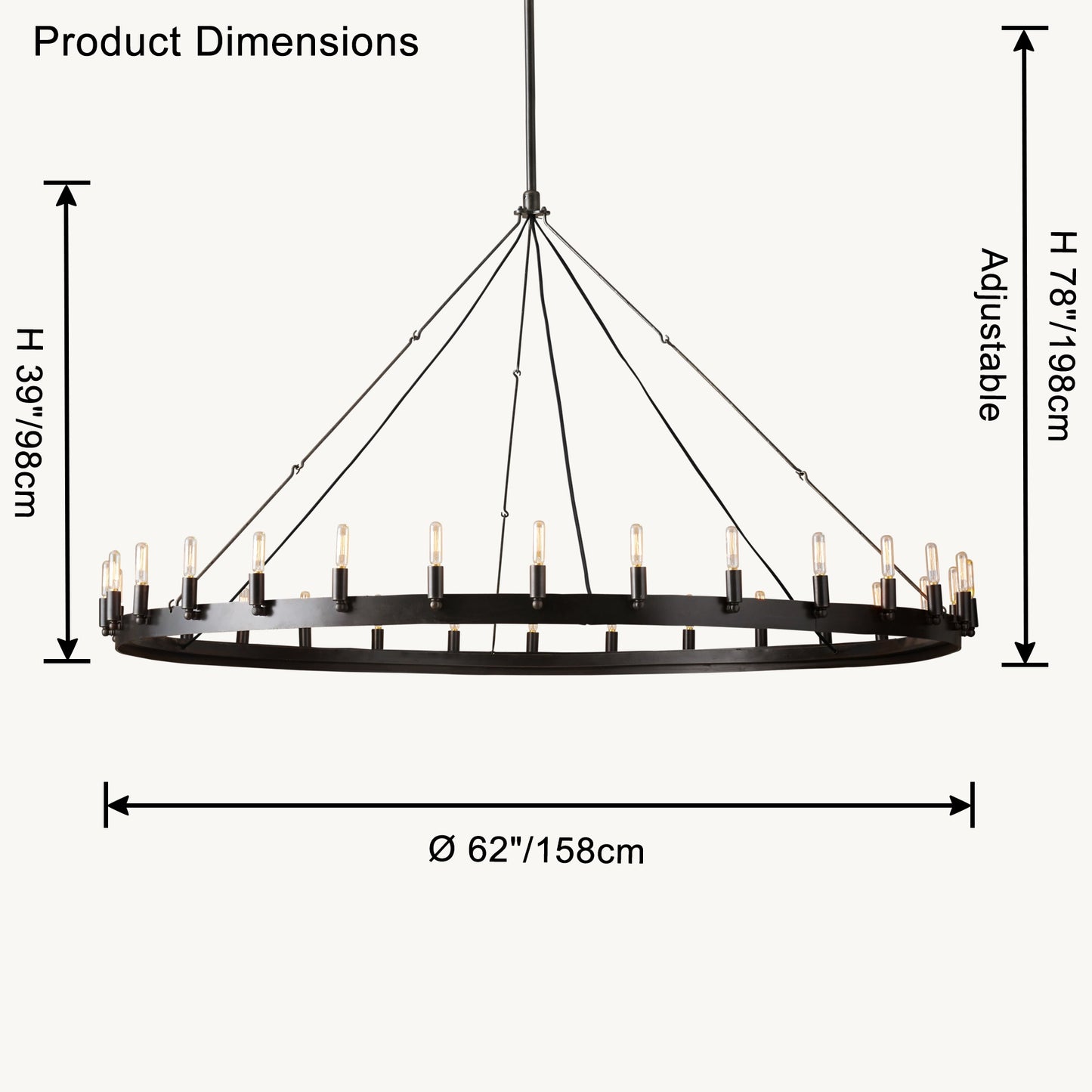 WOMO Candle Round Chandelier-WM2818