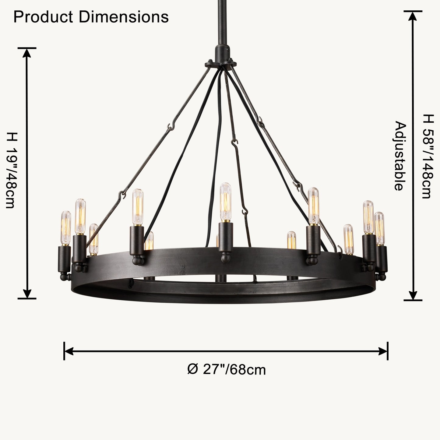 WOMO Candle Round Chandelier-WM2818