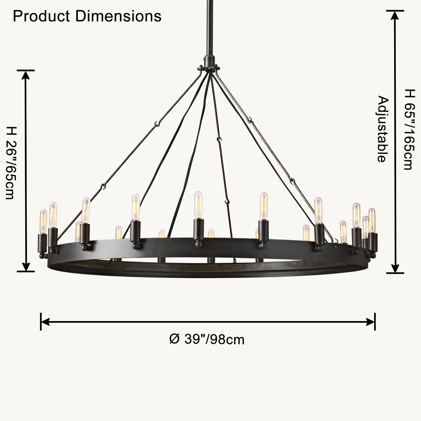 WOMO Candle Round Chandelier-WM2818