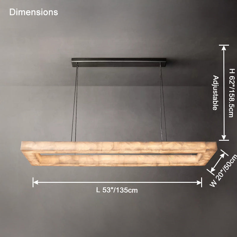 WOMO Rectangle Alabaster Chandelier-WM2822