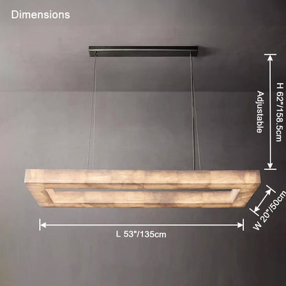 WOMO Rectangle Alabaster Chandelier-WM2822