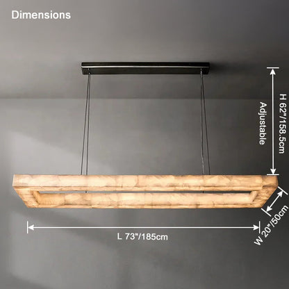 WOMO Rectangle Alabaster Chandelier-WM2822