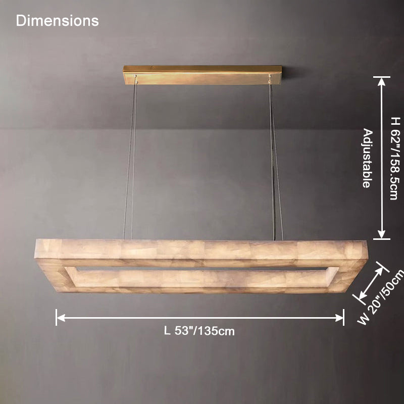 WOMO Rectangle Alabaster Chandelier-WM2822