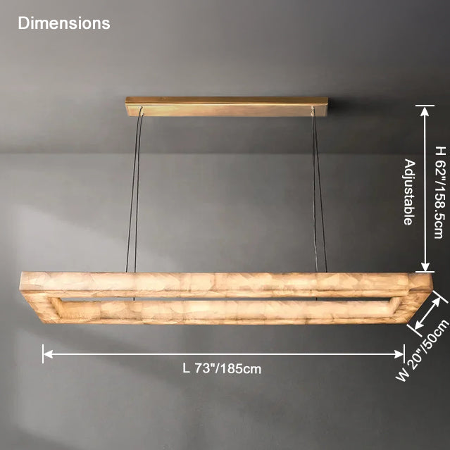 WOMO Rectangle Alabaster Chandelier-WM2822