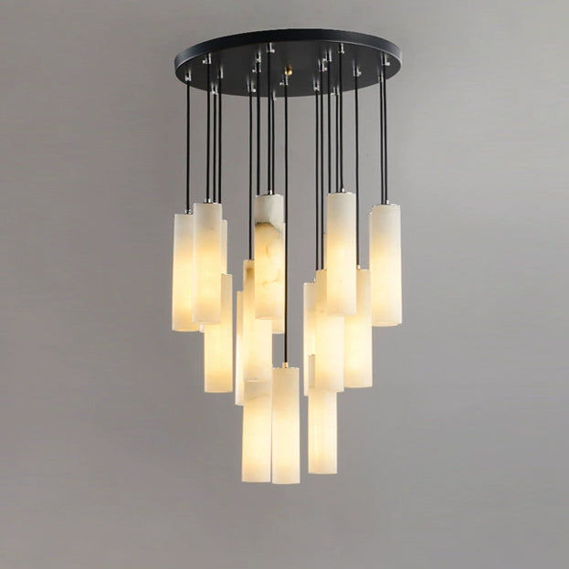 WOMO Cascading Cylinder Alabaster Chandelier-WM2827