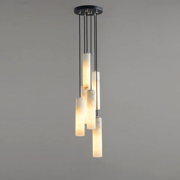 WOMO Cascading Cylinder Alabaster Chandelier-WM2827