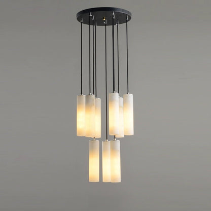 WOMO Cascading Cylinder Alabaster Chandelier-WM2827