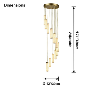 WOMO Cascading Cylinder Alabaster Chandelier-WM2827