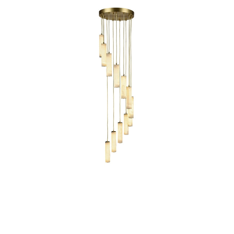 WOMO Cascading Cylinder Alabaster Chandelier-WM2827