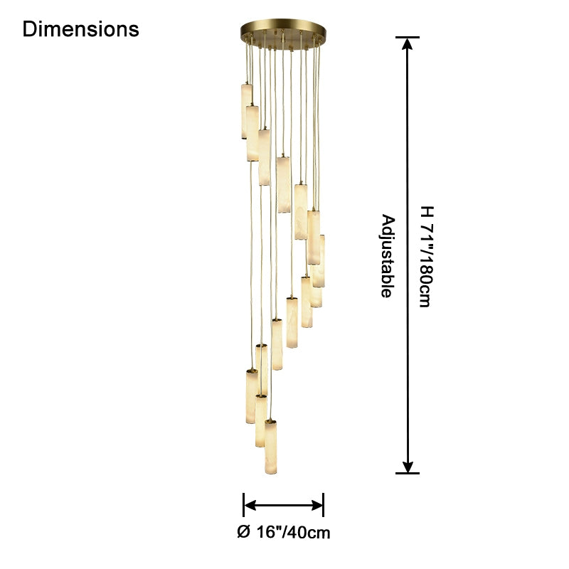WOMO Cascading Cylinder Alabaster Chandelier-WM2827