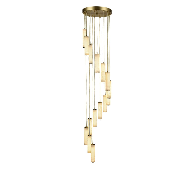 WOMO Cascading Cylinder Alabaster Chandelier-WM2827