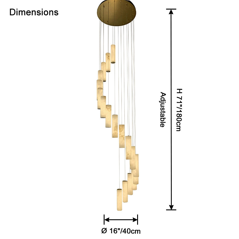 WOMO Cascading Cylinder Alabaster Chandelier-WM2827