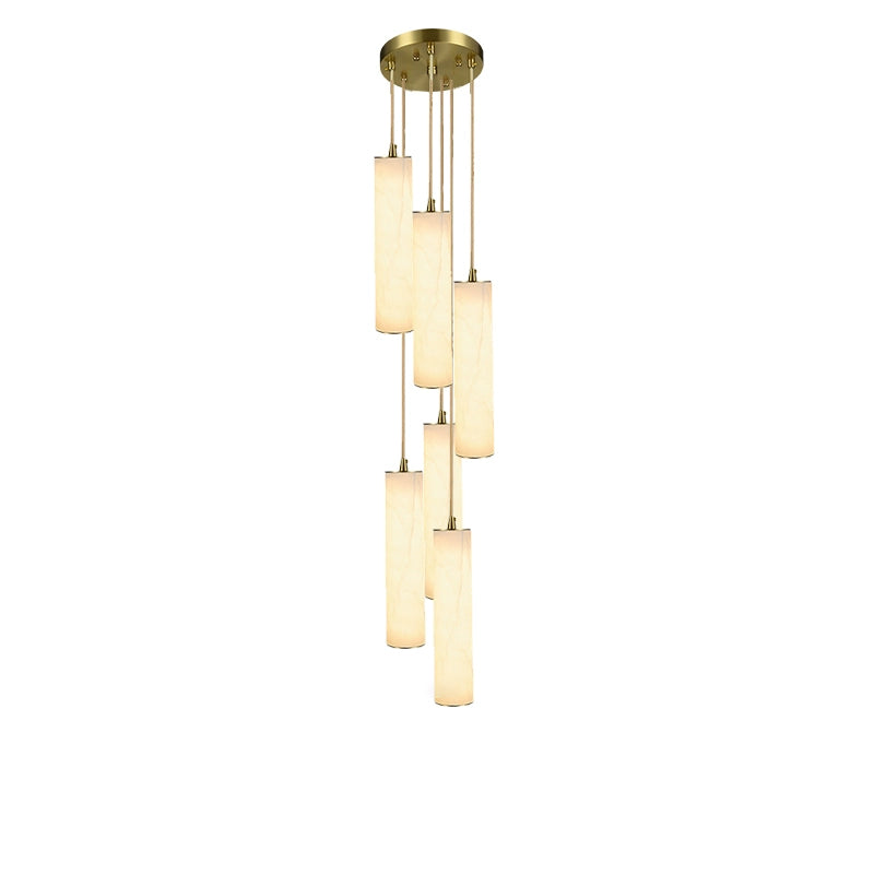 WOMO Cascading Cylinder Alabaster Chandelier-WM2827