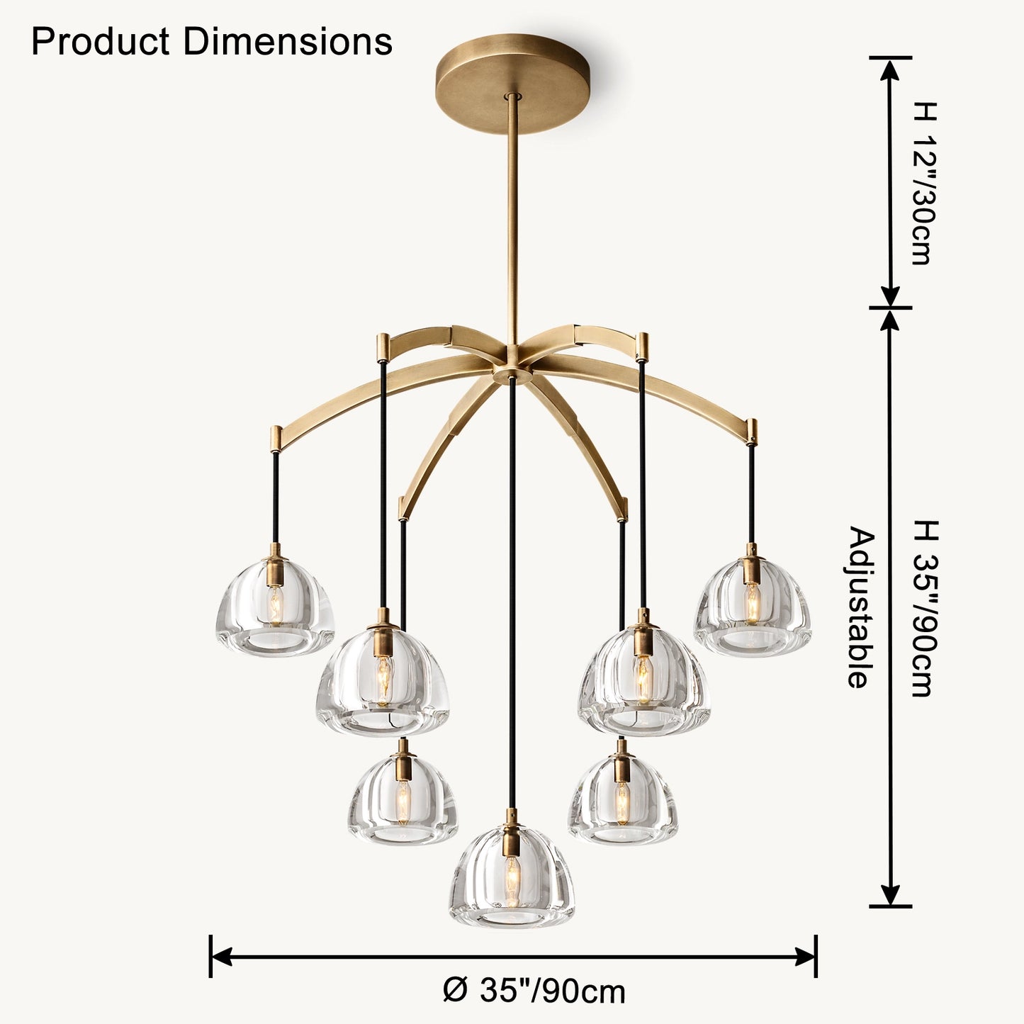 WOMO Multi Light Crystal Pendant Chandelier-WM2828