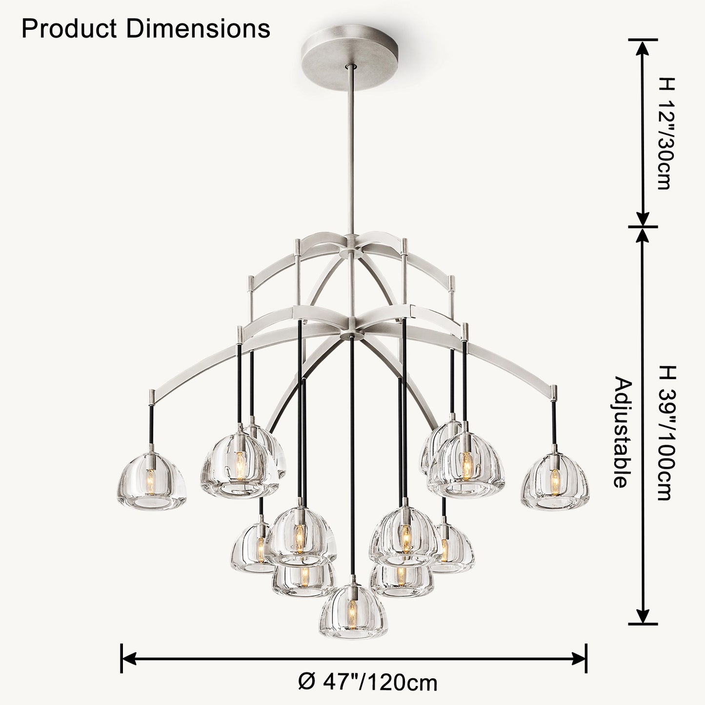 WOMO Multi Light Crystal Pendant Chandelier-WM2828