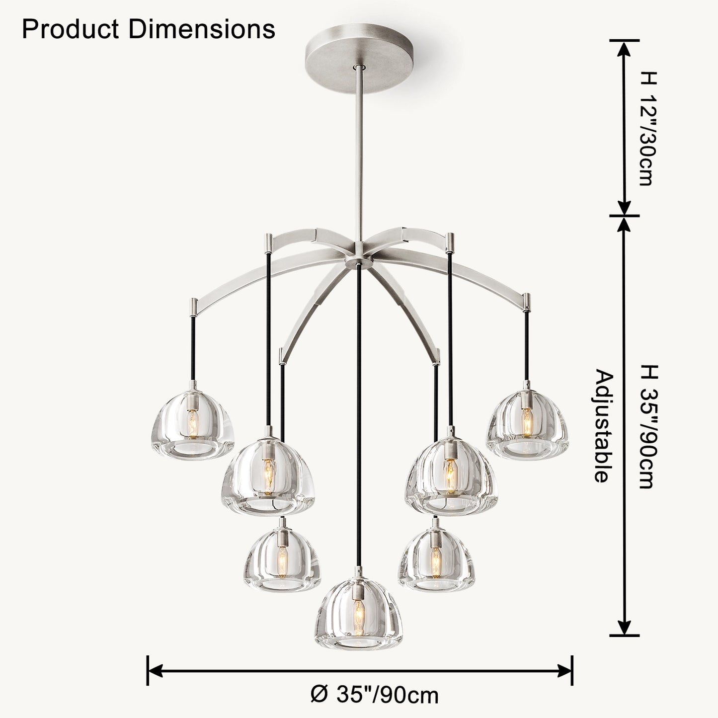 WOMO Multi Light Crystal Pendant Chandelier-WM2828