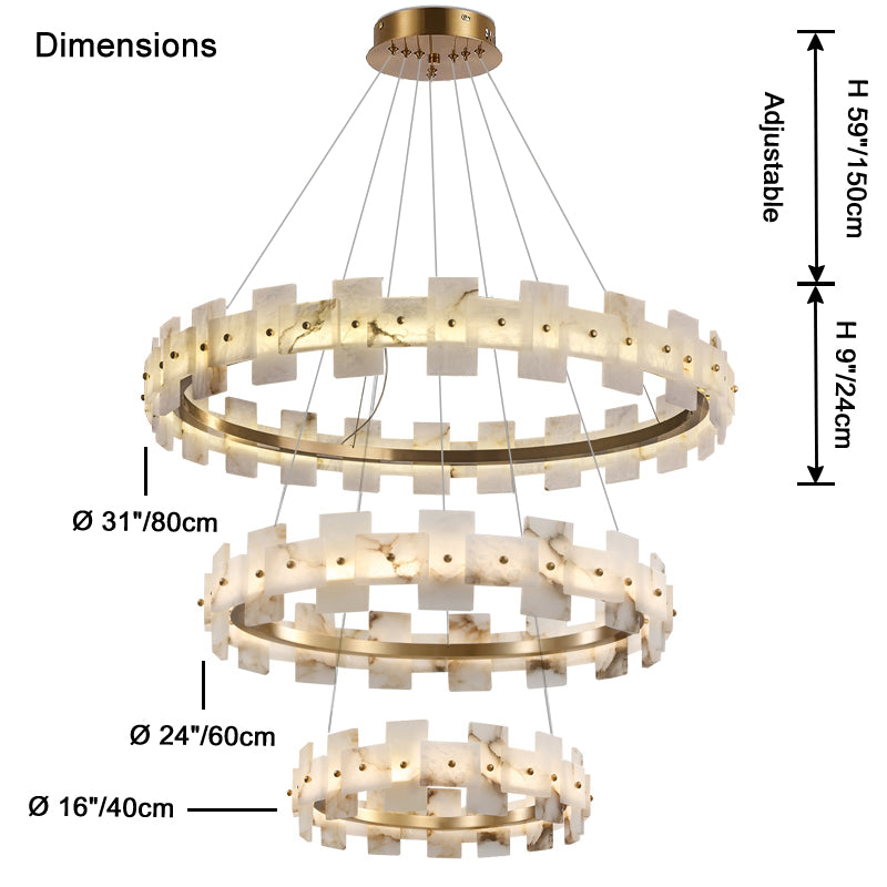 WOMO Tiered Alabaster Chandelier-WM2830