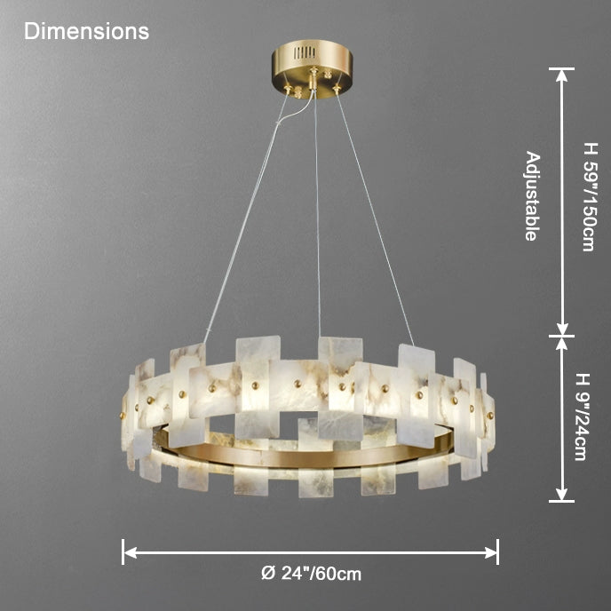 WOMO Tiered Alabaster Chandelier-WM2830