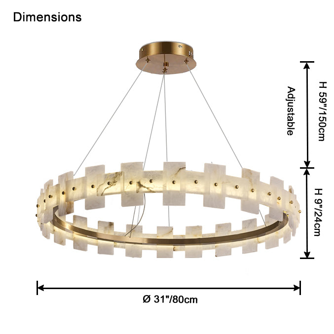 WOMO Tiered Alabaster Chandelier-WM2830