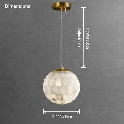 WOMO Globe Alabaster Pendant Light-WM2835