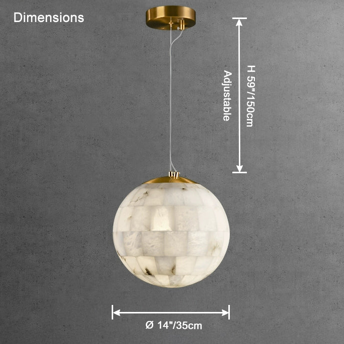 WOMO Globe Alabaster Pendant Light-WM2835