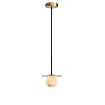 WOMO Disc Globe Alabaster Pendant Light-WM2836