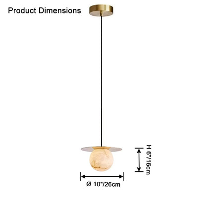 WOMO Disc Globe Alabaster Pendant Light-WM2836