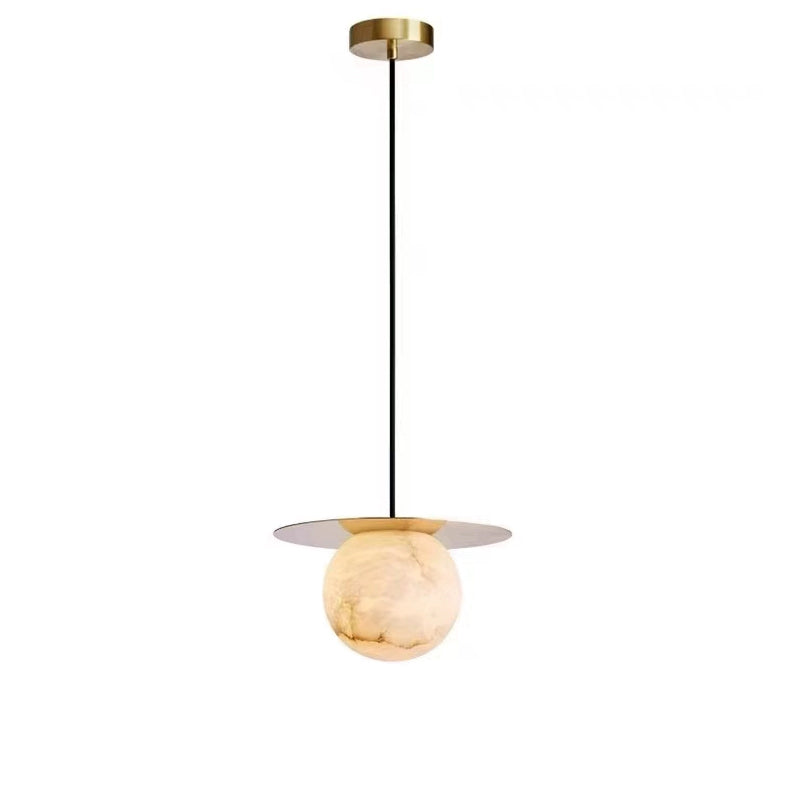 WOMO Disc Globe Alabaster Pendant Light-WM2836