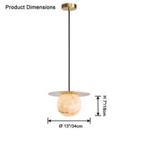 WOMO Disc Globe Alabaster Pendant Light-WM2836