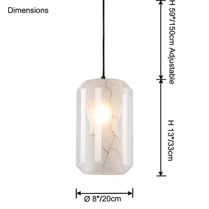 WOMO Alabaster Glass Round Pendant Light-WM2837