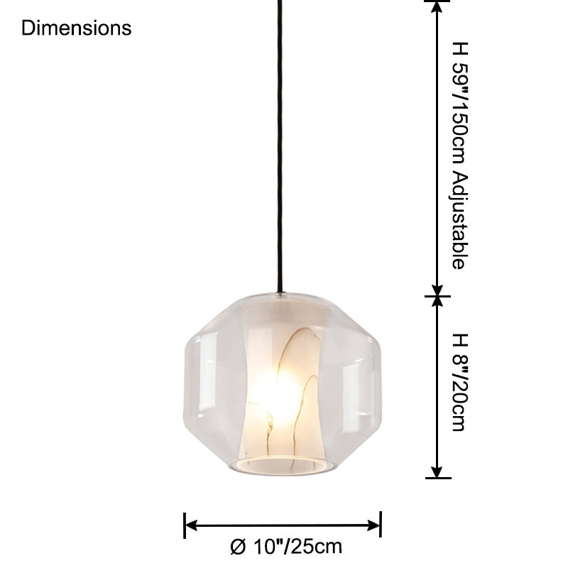 WOMO Alabaster Glass Round Pendant Light-WM2837