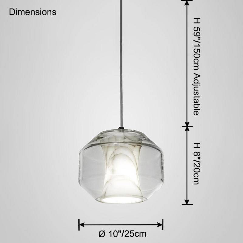 WOMO Alabaster Glass Round Pendant Light-WM2837