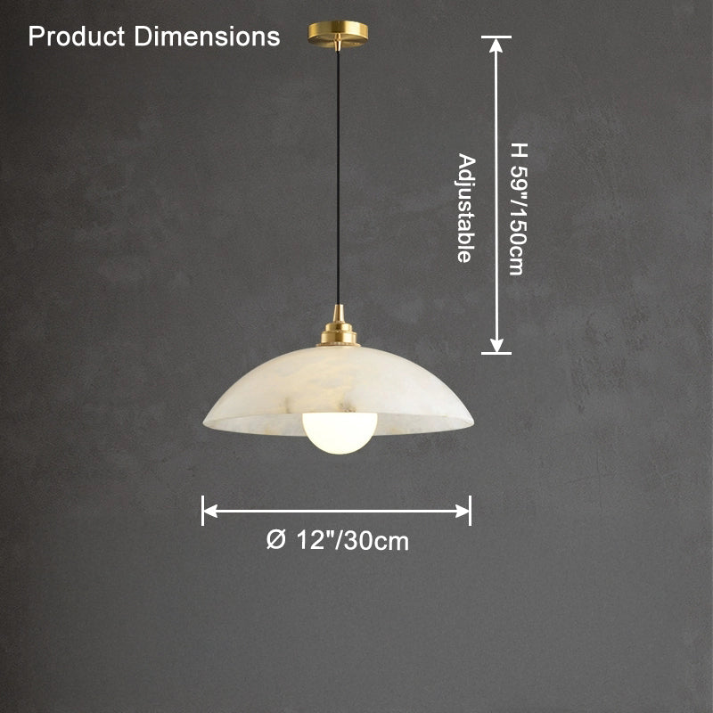 WOMO Dome Alabaster Pendant Light-WM2839