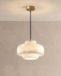 WOMO Drum Alabaster Pendant Light-WM2841