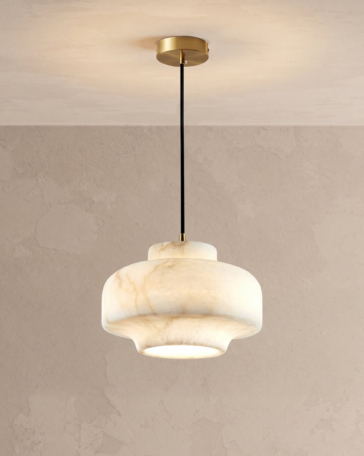 WOMO Drum Alabaster Pendant Light-WM2841