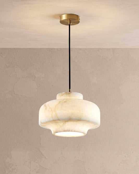 WOMO Drum Alabaster Pendant Light-WM2841