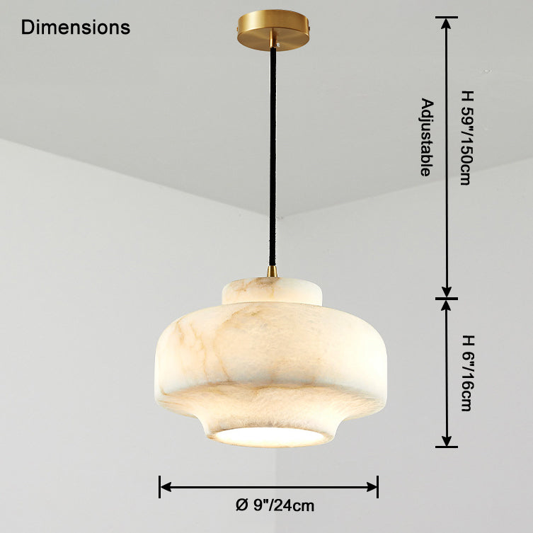 WOMO Drum Alabaster Pendant Light-WM2841