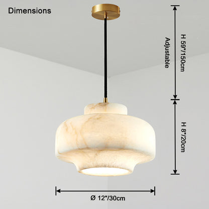 WOMO Drum Alabaster Pendant Light-WM2841