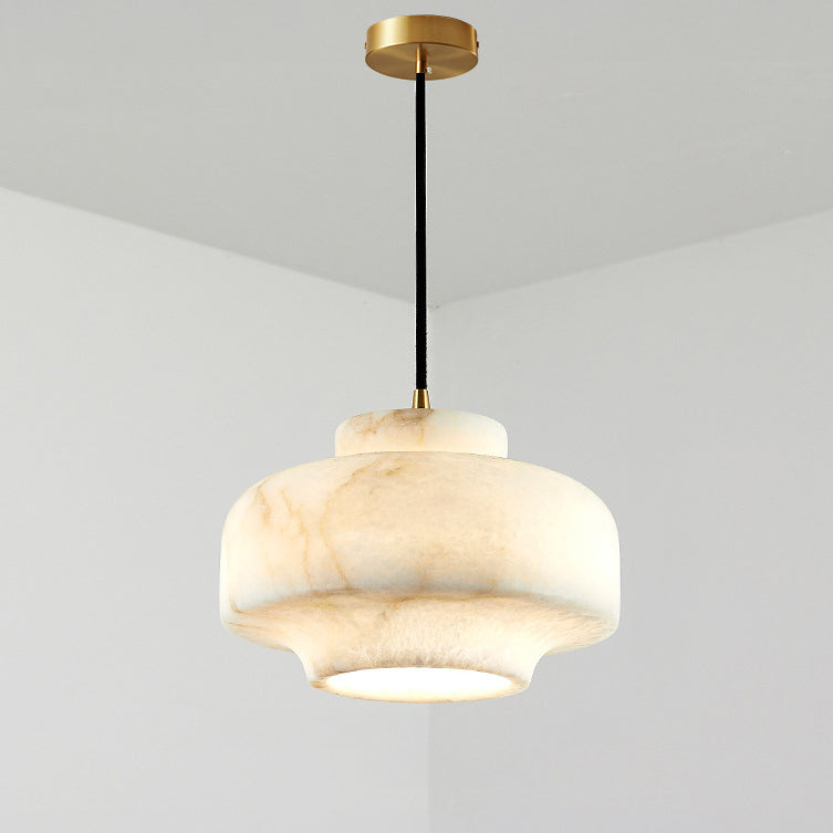 WOMO Drum Alabaster Pendant Light-WM2841