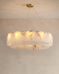 WOMO Round Alabaster Chandelier-WM2843