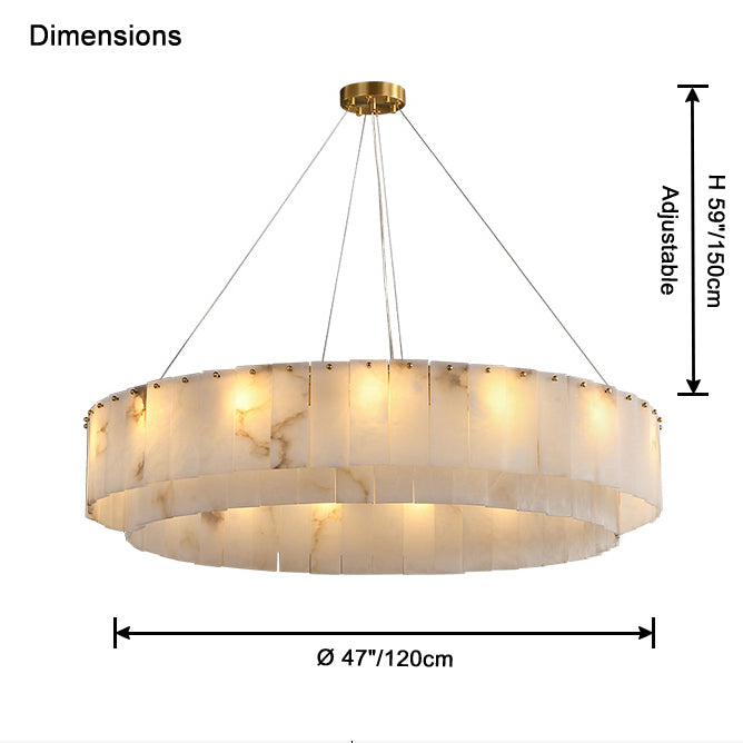 WOMO Round Alabaster Chandelier-WM2843