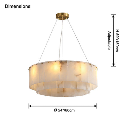 WOMO Round Alabaster Chandelier-WM2843