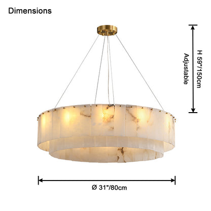 WOMO Round Alabaster Chandelier-WM2843