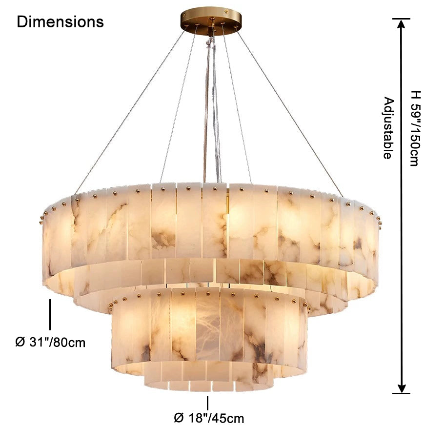 WOMO Tiered Alabaster Chandelier-WM2844