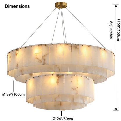 WOMO Tiered Alabaster Chandelier-WM2844