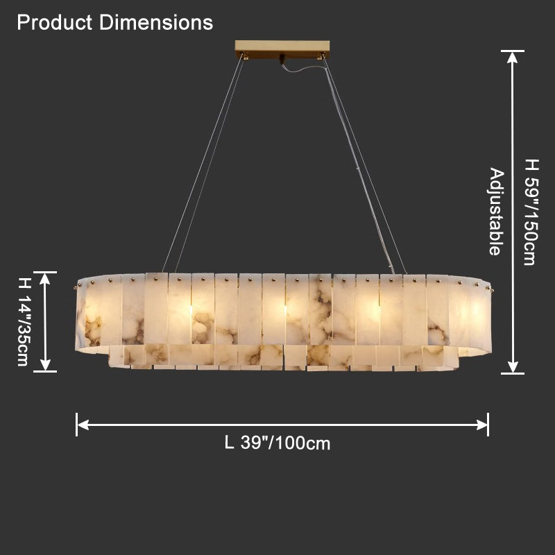 WOMO Oval Alabaster Chandelier-WM2845