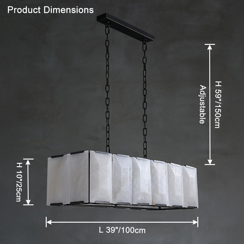 WOMO Rectangular Alabaster Chandelier-WM2847