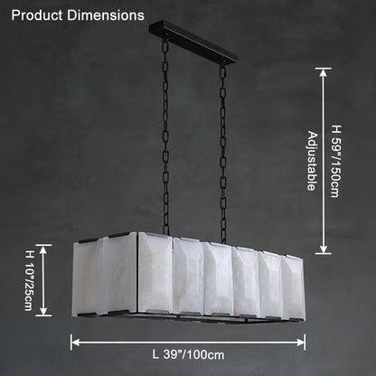 WOMO Rectangular Alabaster Chandelier-WM2847