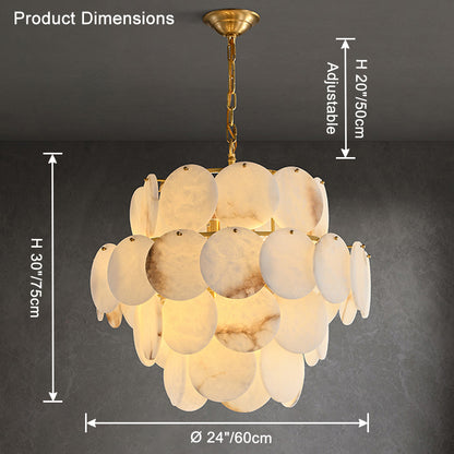 WOMO Tiered Alabaster Chandelier-WM2848